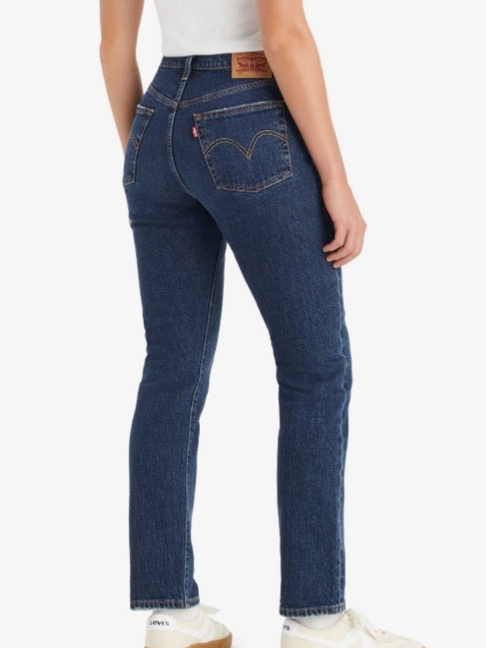 Levi's High-Rise 501 Straight Jeans in Dark Blue